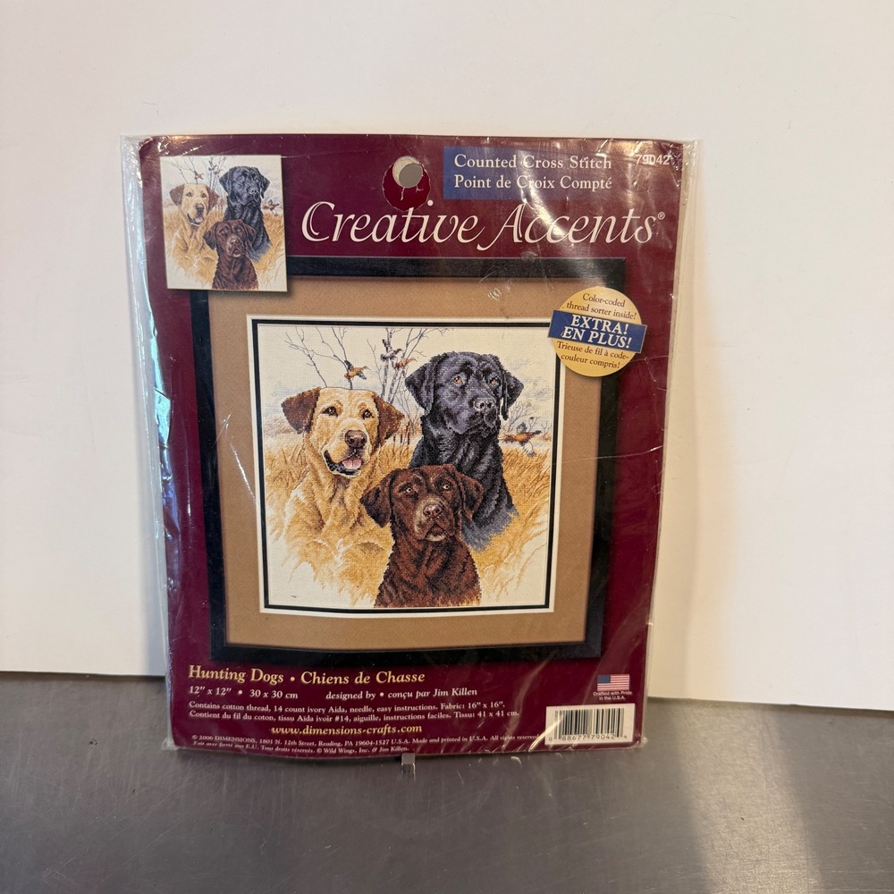 Dimensions Creative Accents Hunting Dogs Counted Cross Stitch Kit 79042 New